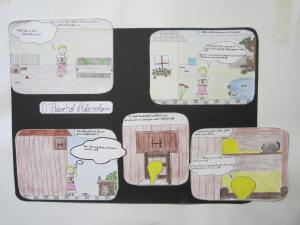 Umsetzung eines Mundartliedes in einen Comic